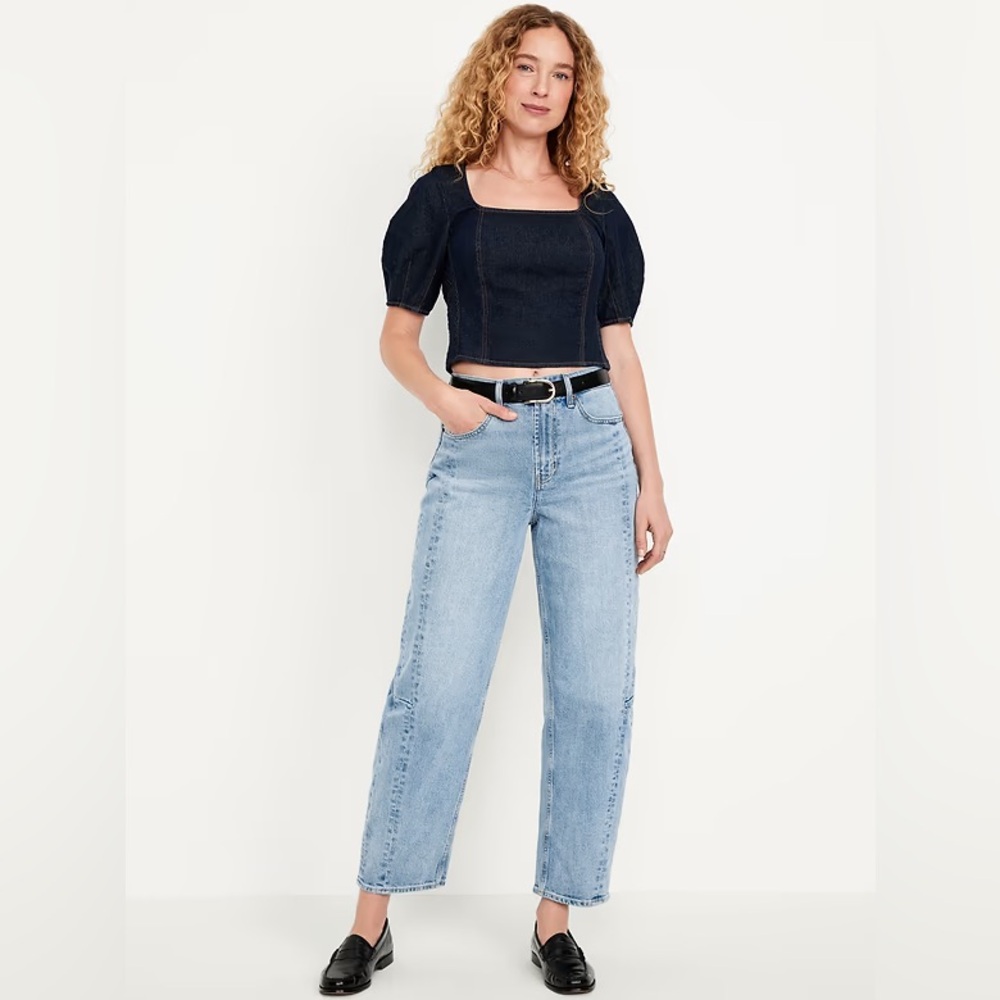 NEW! Old Navy High-Waisted Barrel Ankle Jeans - Size 2 TALL 🖤